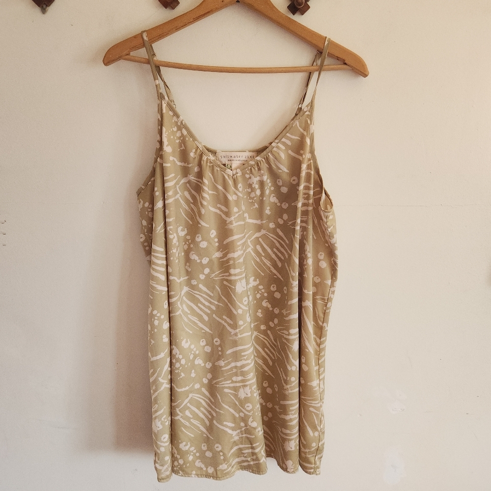 Saltwater LUXE Beige & White Satin Slip Dress Mini Tank Top X Small
